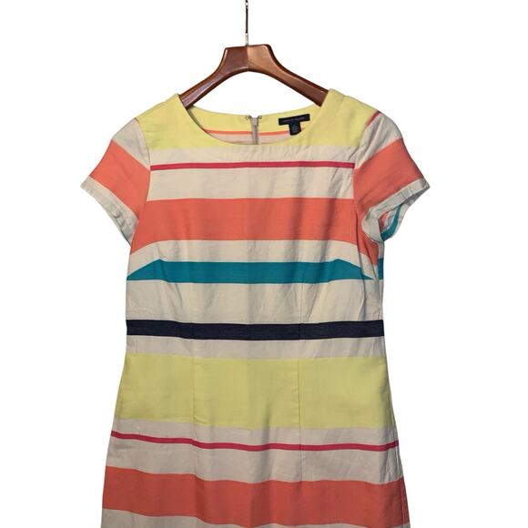 Tommy Hilfiger women’s Striped Short Sleeve linen blend preppy dress size 6 - Picture 2 of 9